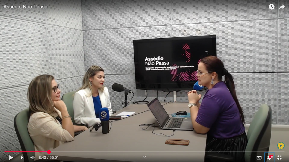 Procuradoras (à esquerda) participaram do podcast comandado por Luani Coelho, da Progedep (Foto: Reprodução Youtube)